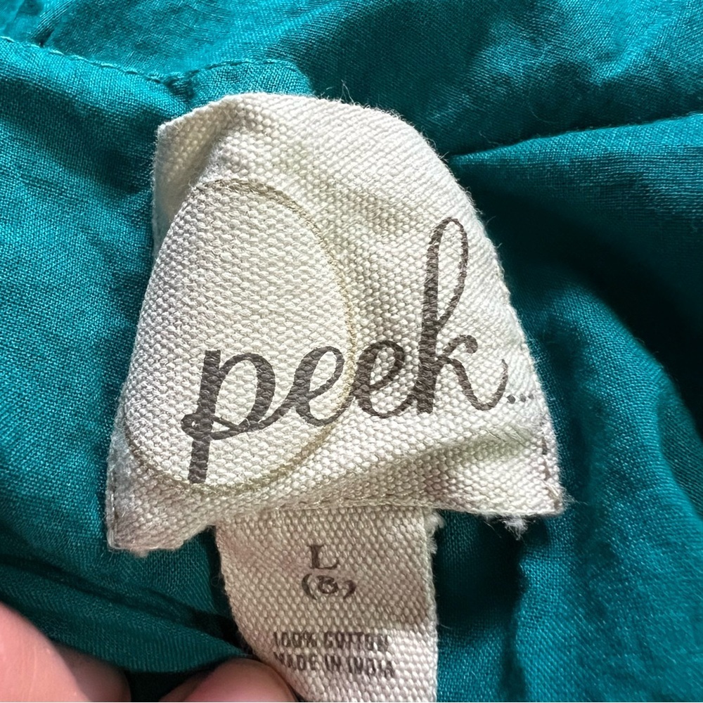 Girls size 8 Peek Teal Dress Sleeveless with Ruffle Accents - Picture 6 of 6